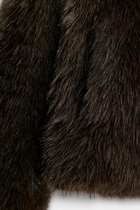 SHORT FAUX FUR COAT - Image 4