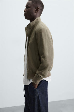 100% LINEN BOMBER JACKET - Image 6