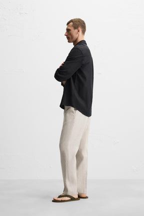 100% LINEN PLEATED TROUSERS - Image 4
