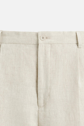 100% LINEN PLEATED TROUSERS - Image 9