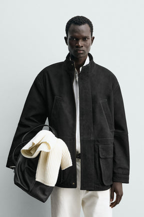 Relaxed Leather Parka