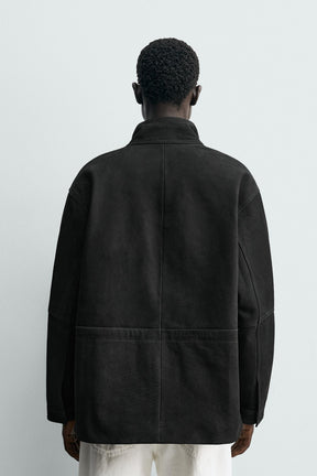 Relaxed Leather Parka