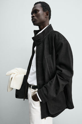 Relaxed Leather Parka