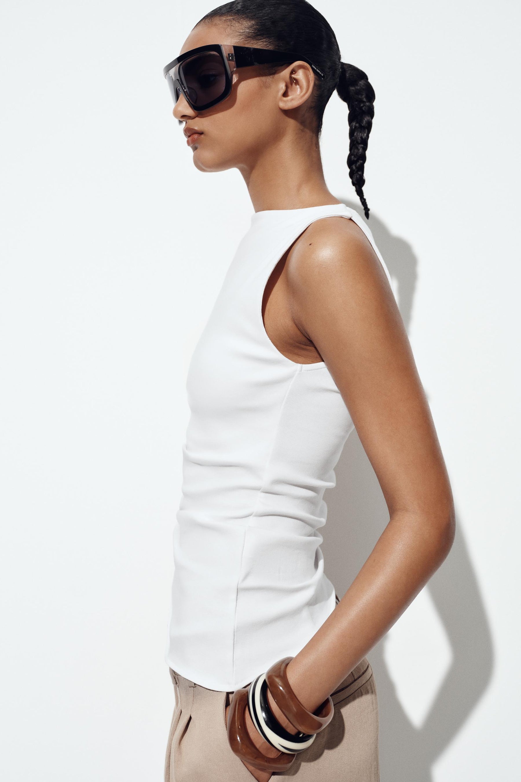 Pleated Asymmetric T-Shirt