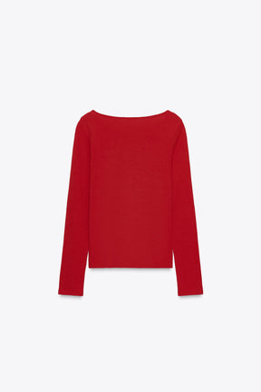 Cotton Boat Neck Shirt