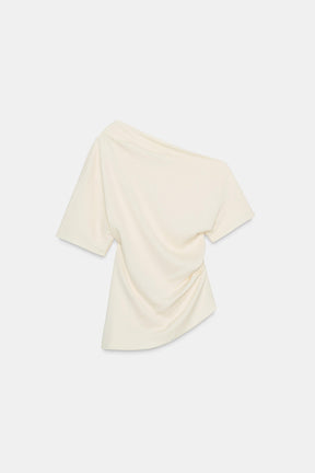 Asymmetric Draped Fashion Blouse