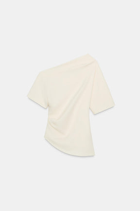 Asymmetric Draped Fashion Blouse