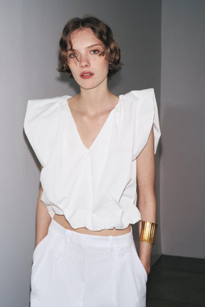 Poplin Peplum Top