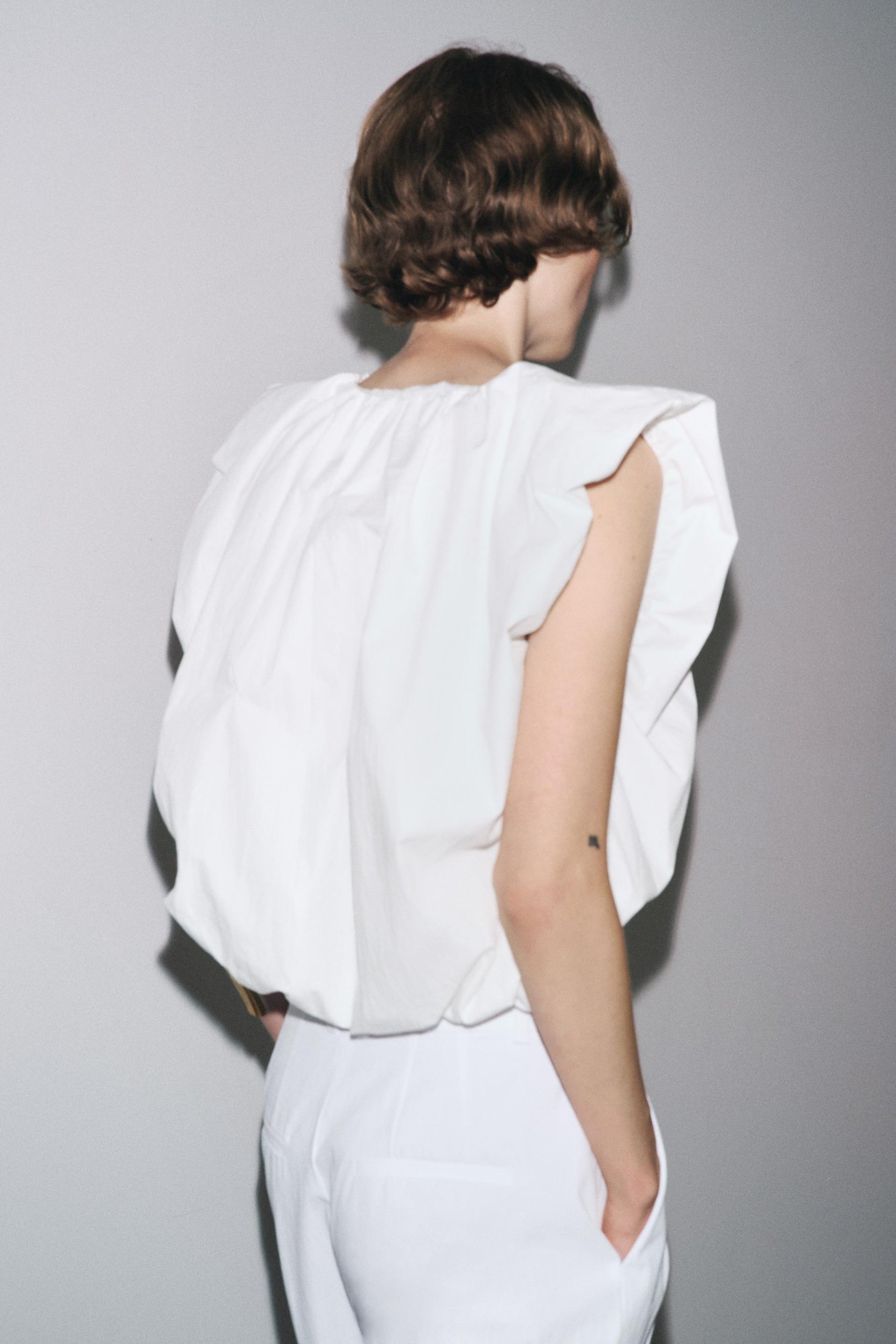Poplin Peplum Top