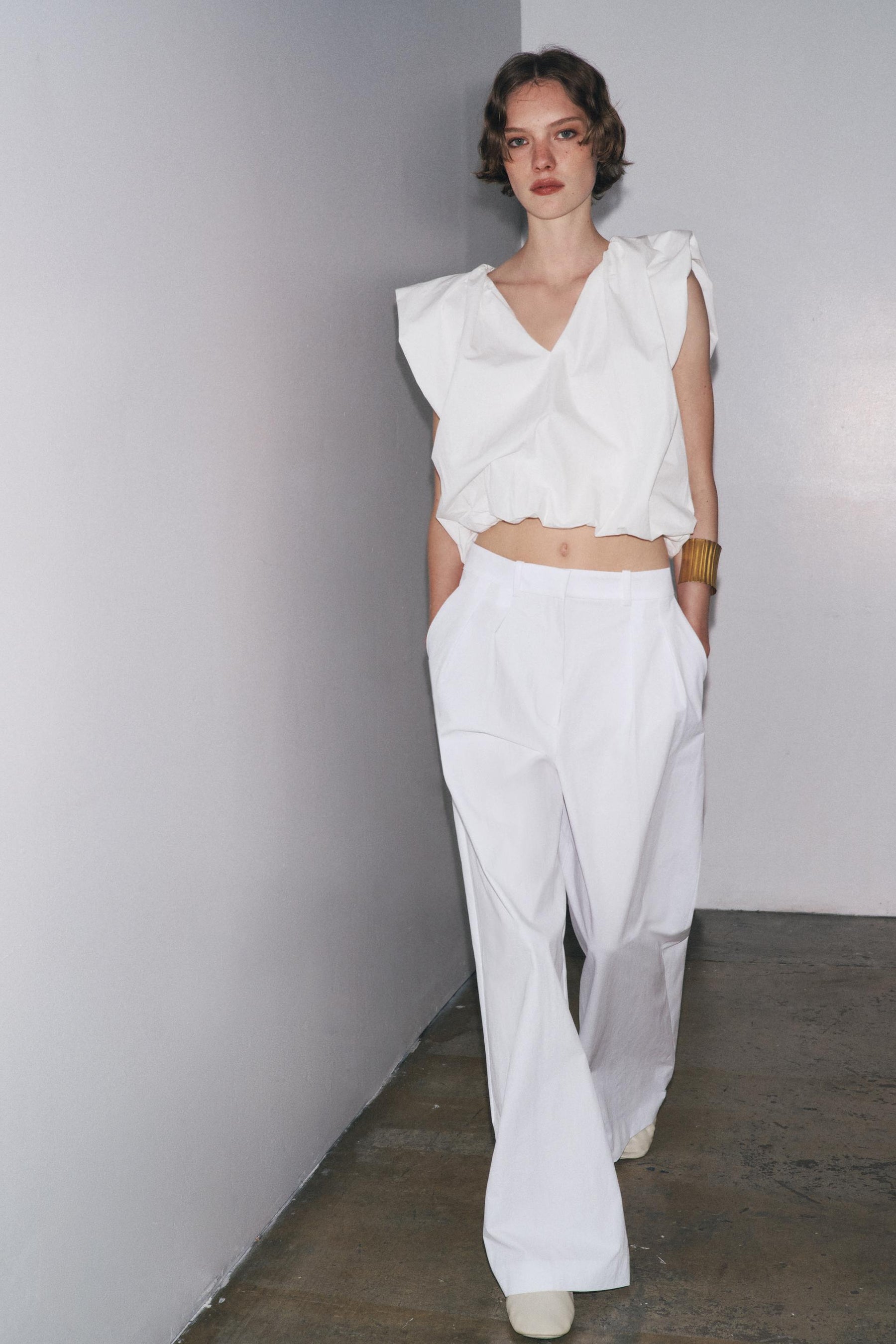 Poplin Peplum Top