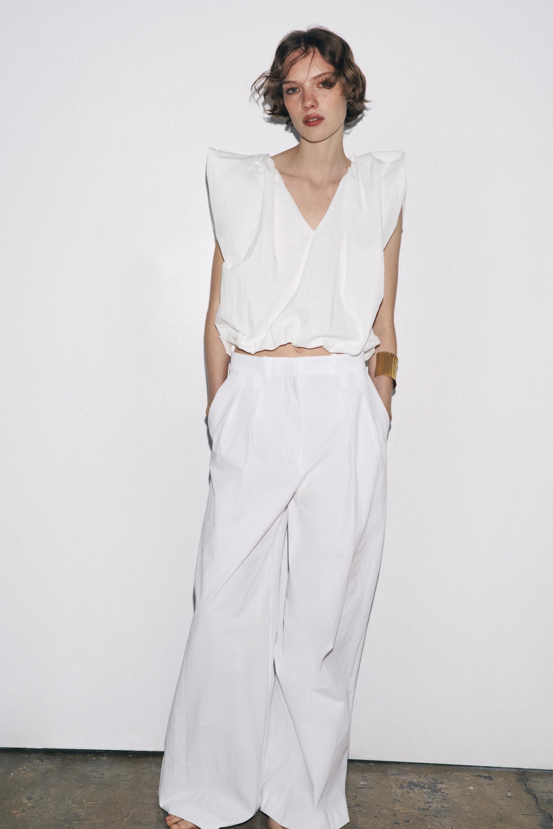 Poplin Peplum Top