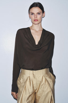Draped Flowing Blouse
