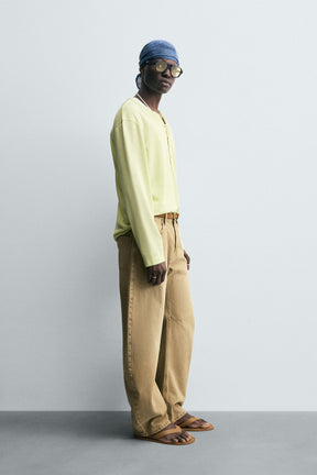 LIGHTWEIGHT GRANDAD COLLAR T-SHIRT - Image 4