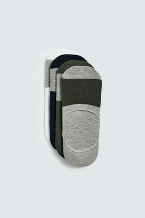 PACK OF 4 STRIPED NO-SHOW SOCKS - Image 1