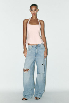 Bow-Accent Halter Top