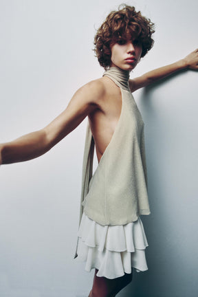 METALLISCHES HALTER-TOP