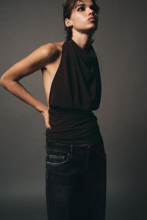 Drapiertes Neckholder-Top