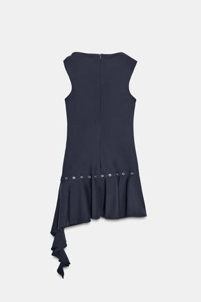 Asymmetric Studded Short Dress