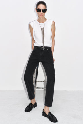 Zigarettenjeans mit mittelhohem Bund