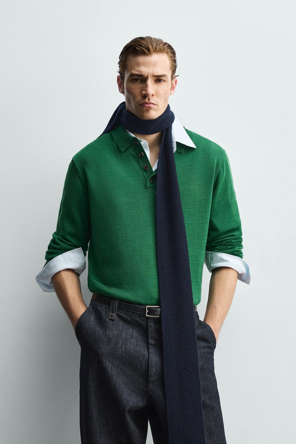 WOOL KNIT POLO SHIRT - Image 2