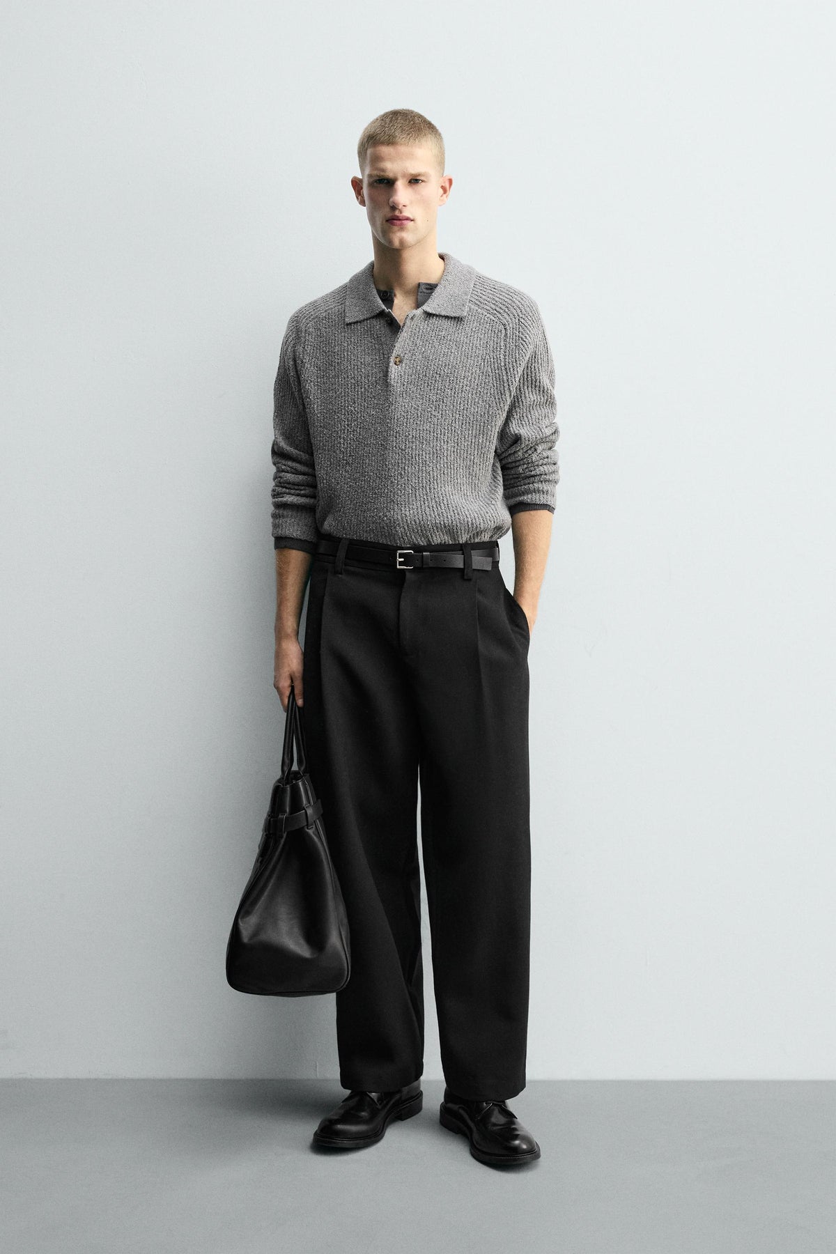 Strukturiertes Bouclé-Polo