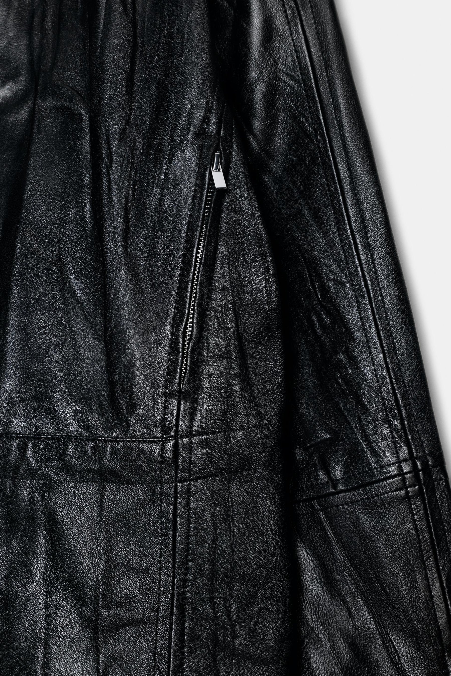 Lederjacke mit Knittereffekt