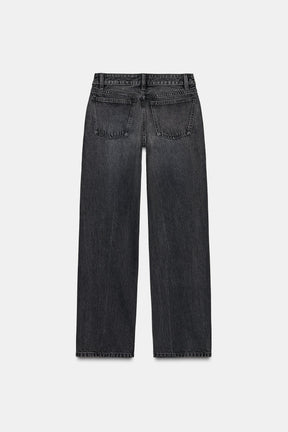 Rhinestone Straight Jeans