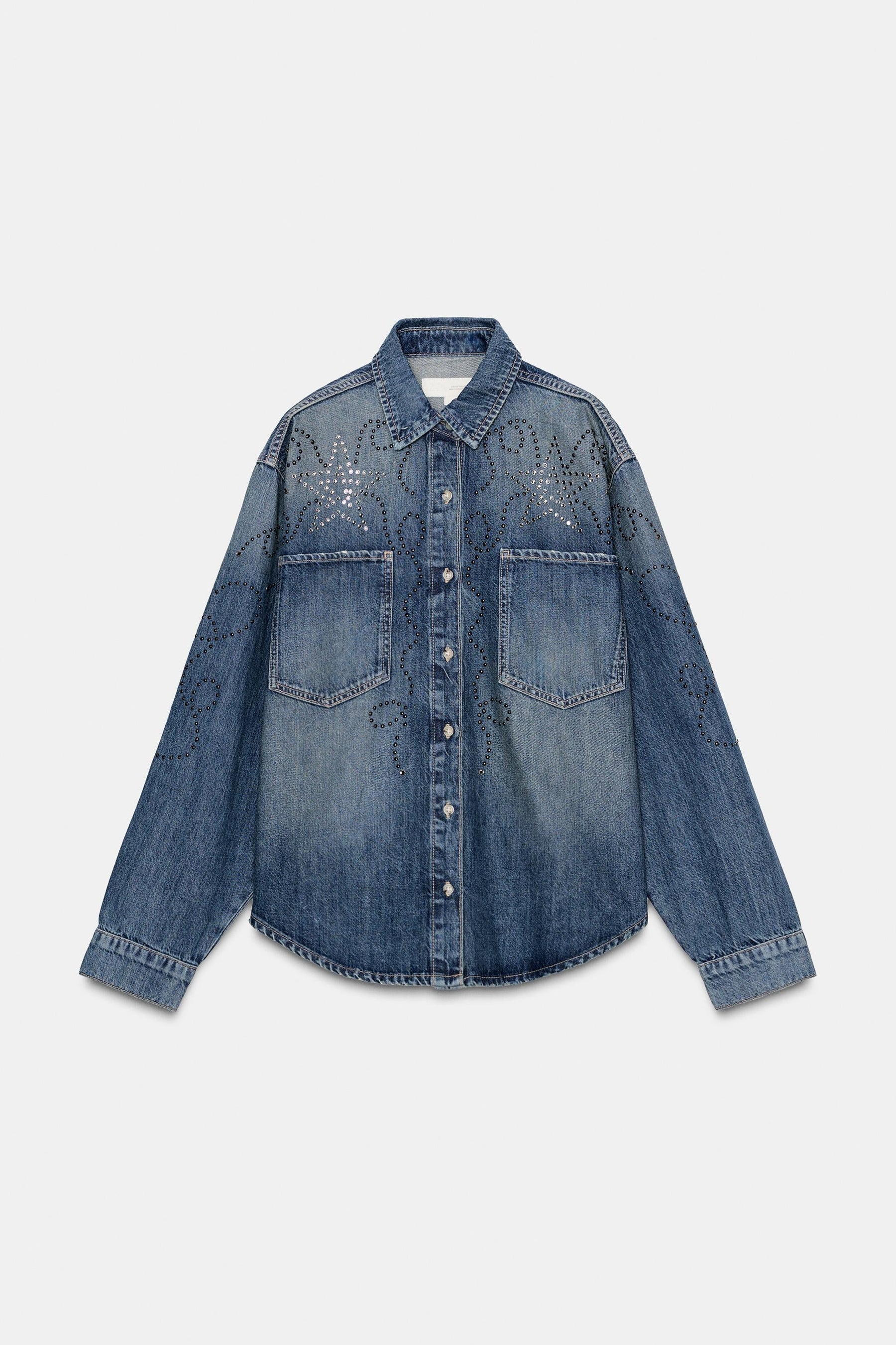 STUDDED DENIM SHIRT