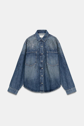 STUDDED DENIM SHIRT