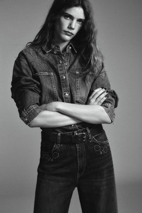 STUDDED DENIM SHIRT