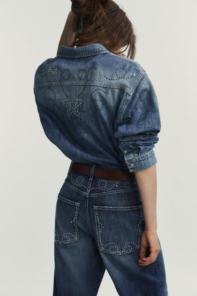 STUDDED DENIM SHIRT
