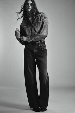 STUDDED DENIM SHIRT