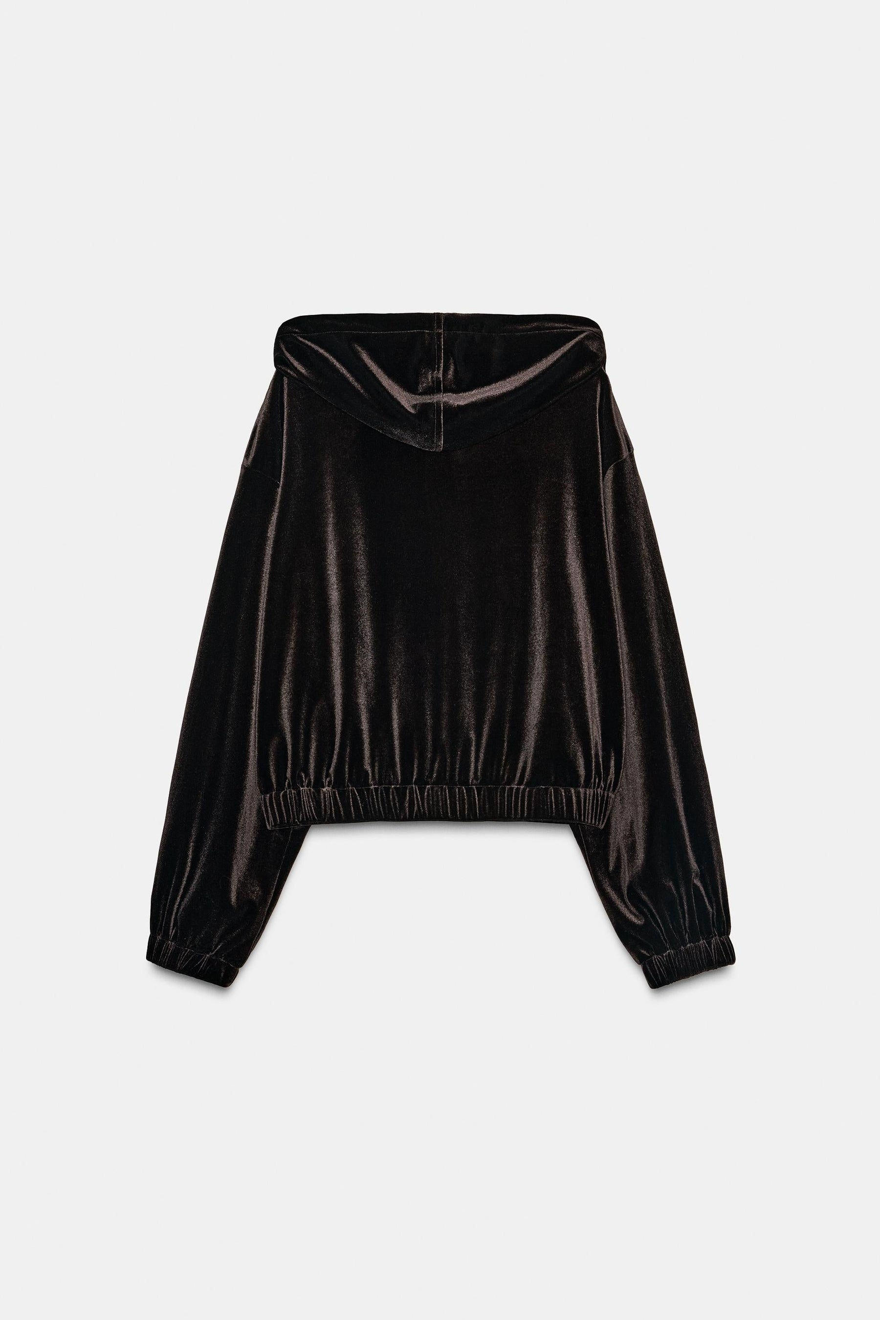 Samt-Hoodie-Jacke