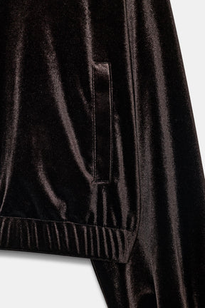Samt-Hoodie-Jacke