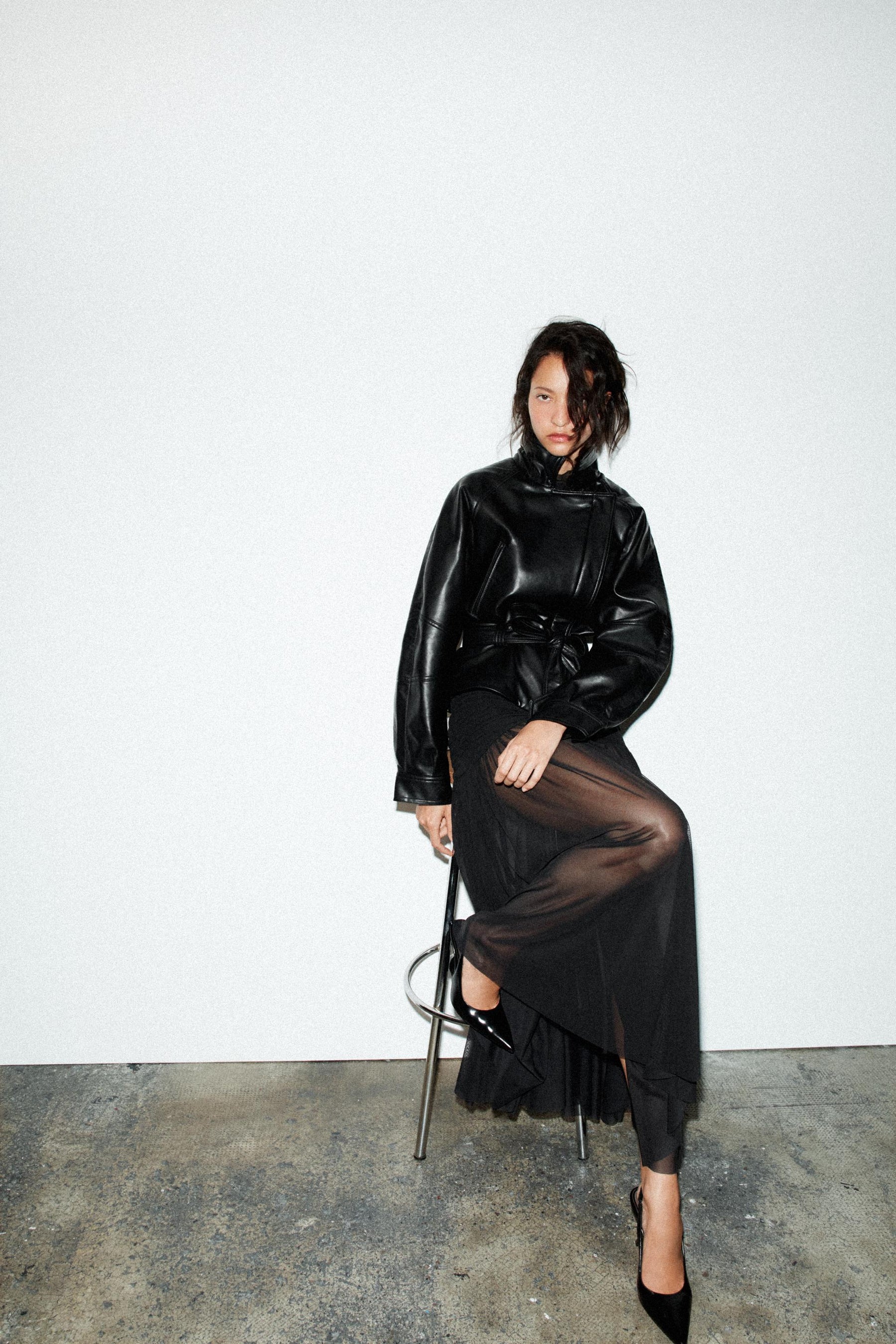 Schößchenjacke aus Kunstleder