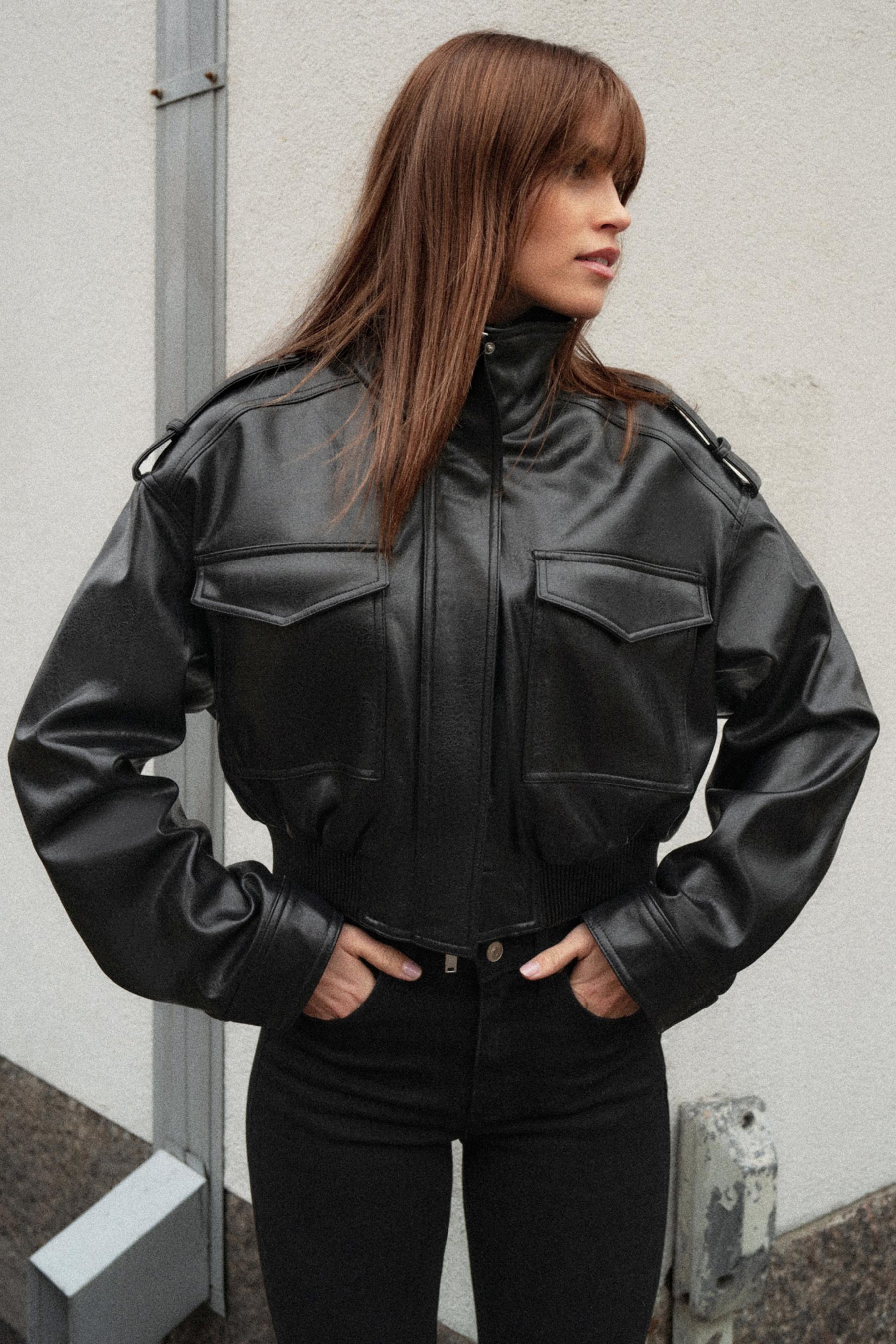 Kunstlederjacke mit