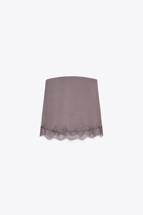 SATIN TOP WITH LACE