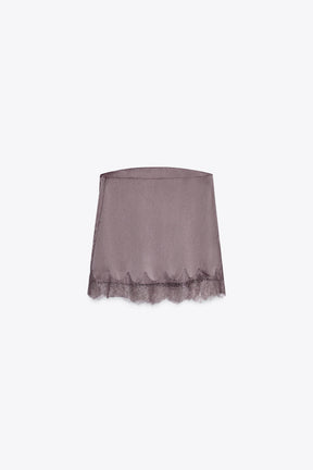 SATIN TOP WITH LACE