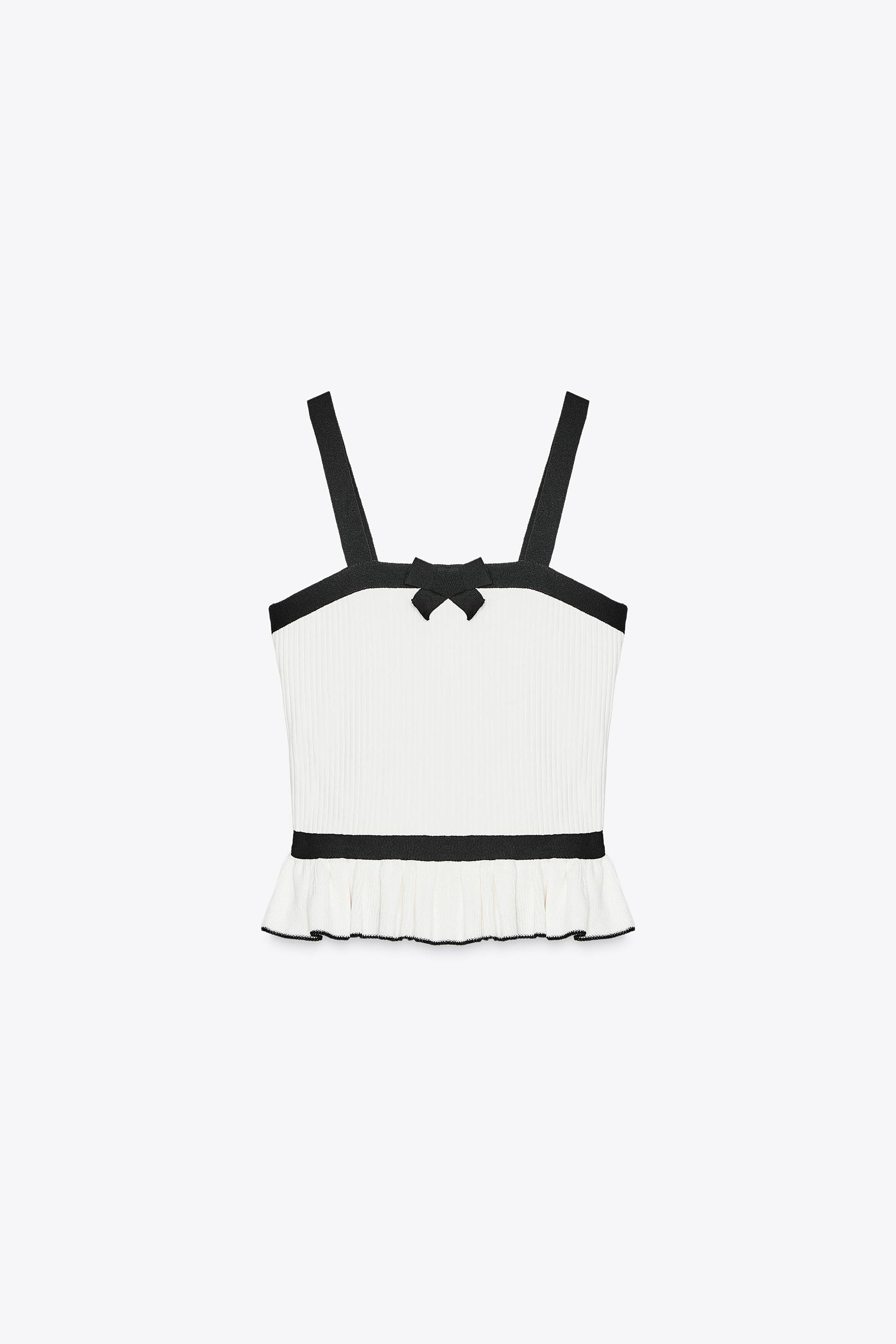 Ribbed Knit Bow Top