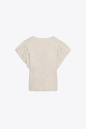 Metallisches Jacquard-Oberteil