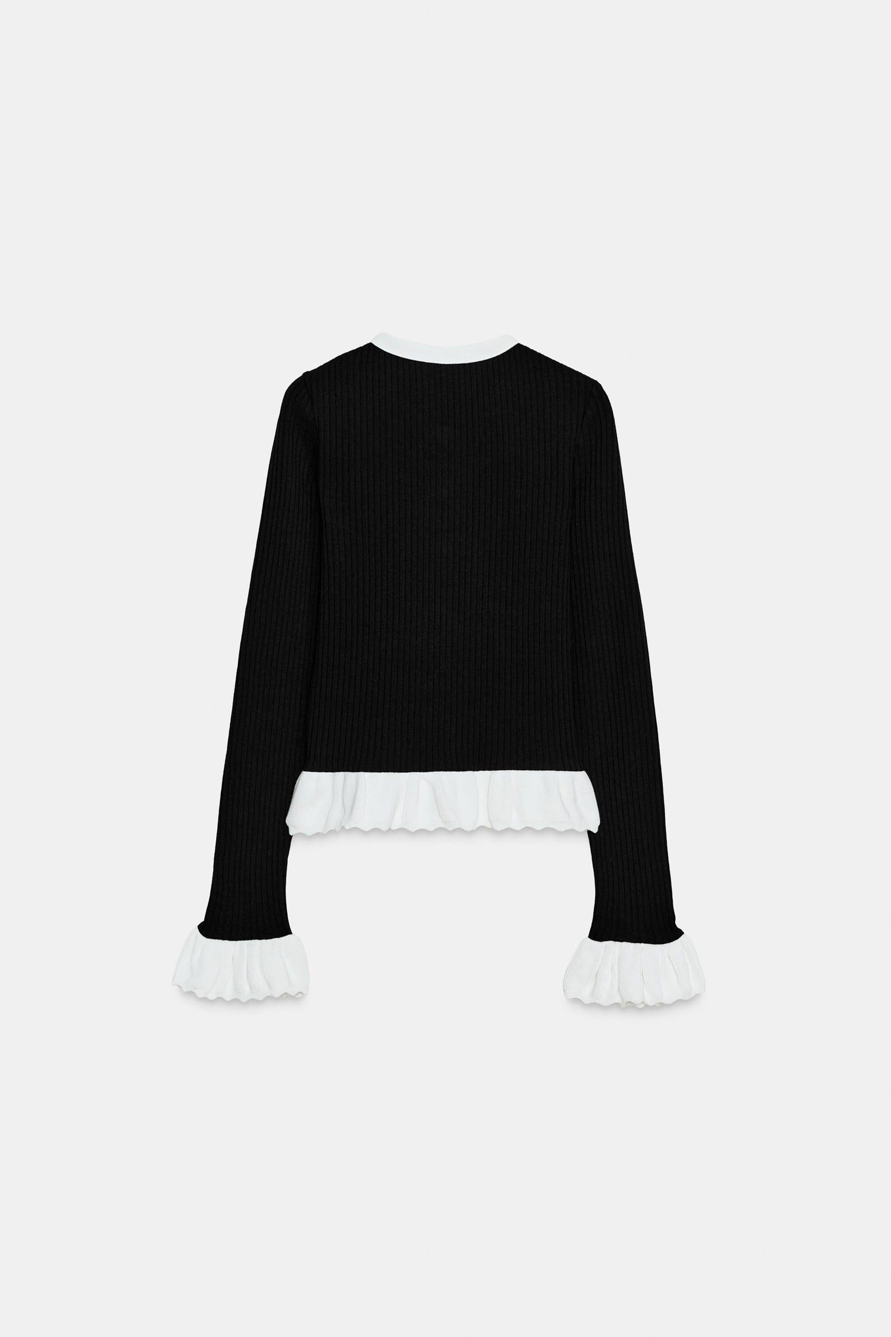 Kontrastfarbener Strickcardigan