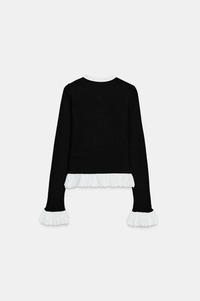 Kontrastfarbener Strickcardigan