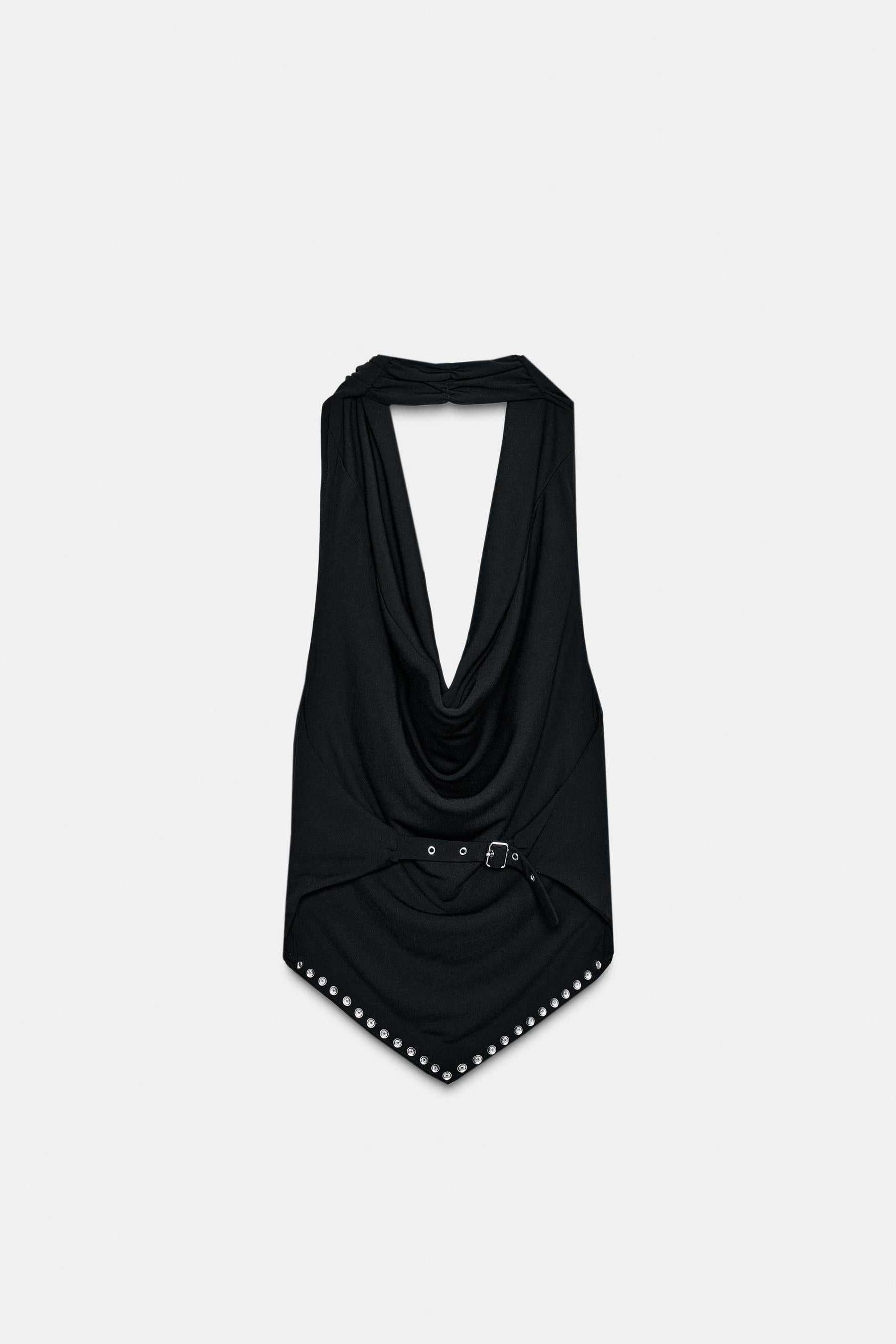 Neckholder-Top mit Nieten