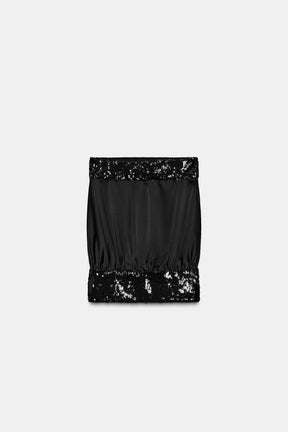 Sequin-Embellished Bandeau Top