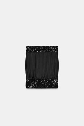 Sequin-Embellished Bandeau Top