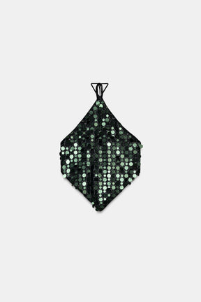 Sequin halter top