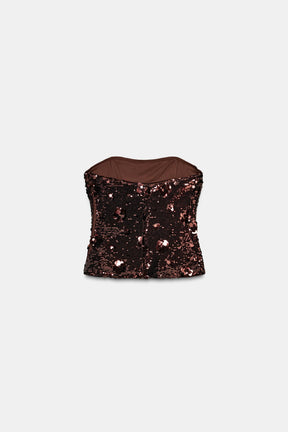 Sequinned Bandeau Top