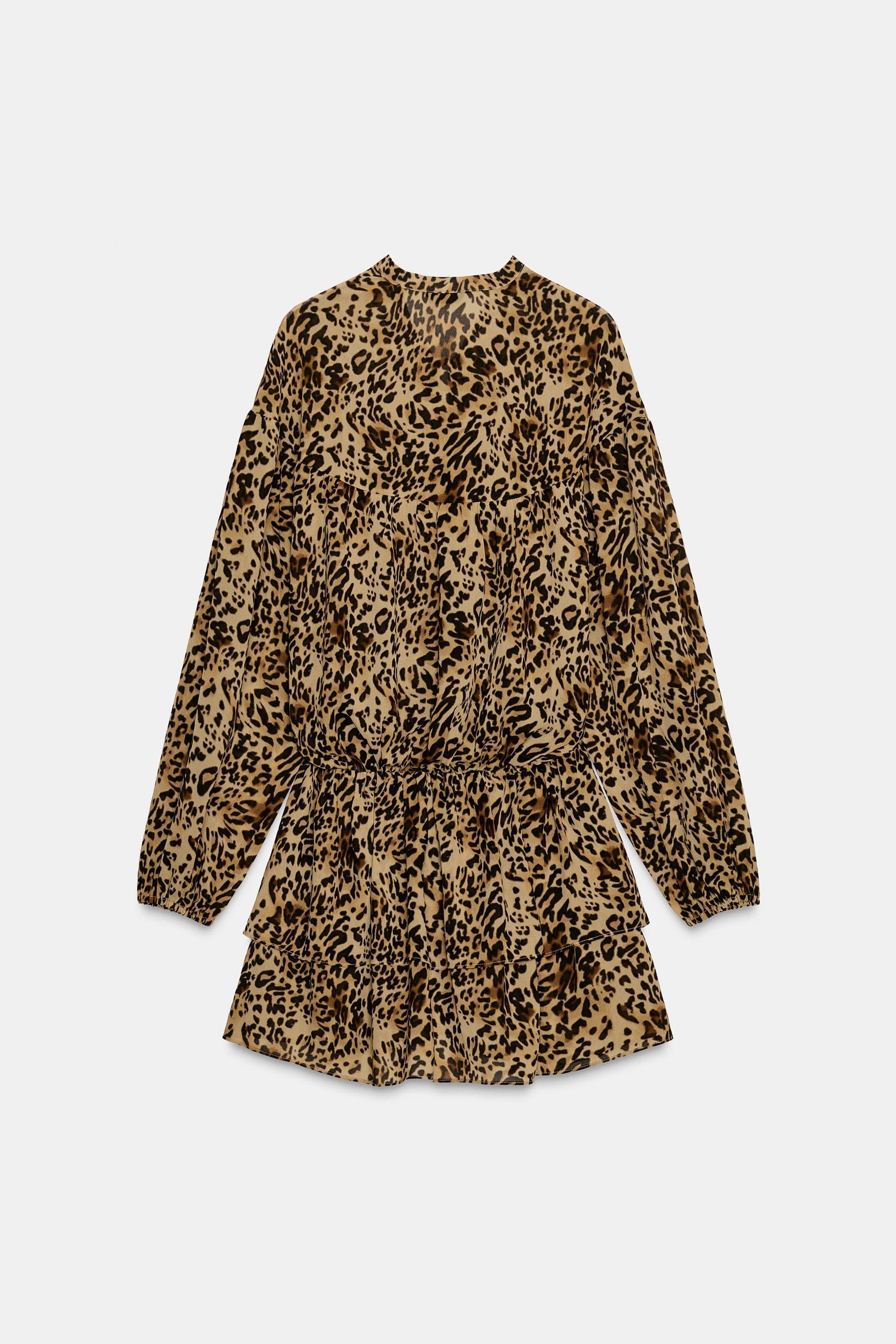 Animal Print Ruffled Dress