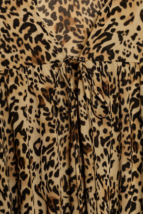 Animal Print Ruffled Dress