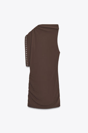 ASYMMETRIC RUFFLED DRESS